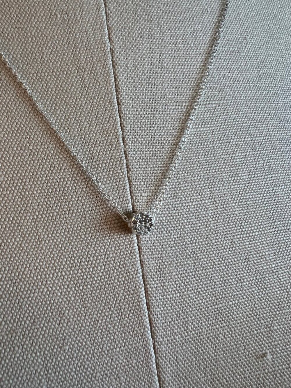 Gorjana Crystal Solitaire Pendant Necklace Silver 18in New with Tag - Picture 2 of 6